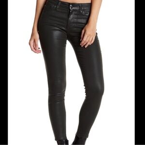 Joe's Jeans Black Coated Skinny Pants